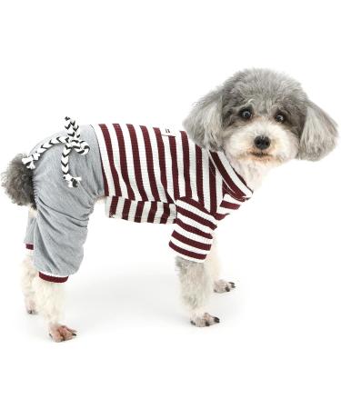 Ranphy Small Dog Stripe Jumpsuit Pajamas - Comfy Cotton Pet Clothes for Boys - Size XXL - Buy Online on SooperMarket.com
