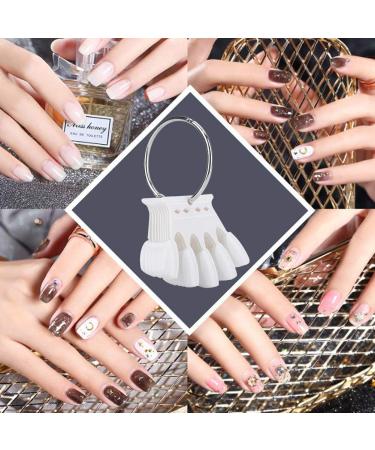 Nail Color Card - 4 Colors 50 pcs Nail Art Tips for Manicure Polish Gel Display - White - Buy Online on SooperMarket.com