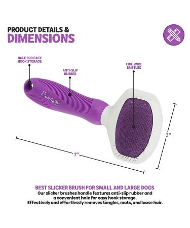 Poodle Pet Slicker Brush for Small and Large Dogs | Effective Hair Remover for Tangles, Mats, and Loose Hair | Suitable for Short or Long Hair - Grooming Brush - Buy Online on SooperMarket.com