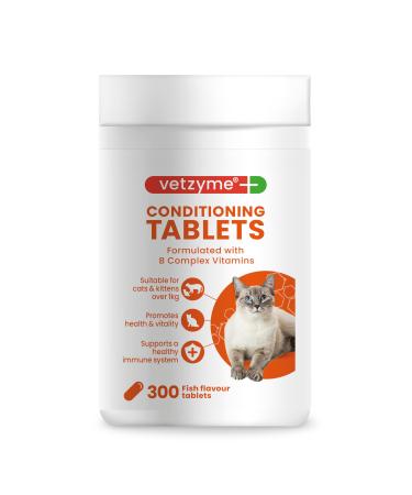 Vetzyme Conditioning Tablets for Cats and Kittens (300 Tablets) - Promotes Health and Vitality Supporting a Healthy Immune System