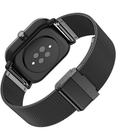 ViCRiOR Black Stainless Steel Mesh Band for Amazfit GTS/Bip - Quick Release Replacement Bracelet - Buy Online on SooperMarket.com
