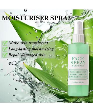 Aloe Vera Hydrating Face Mist Facial Spray with Aloe & Green Tea Makeup Setting Spray for Face Aloe Vera Face Toner for Dry Skin Soothing Face Spray Nourishing Dry Skin & Relieve Acne 100ml - Buy Online on SooperMarket.com