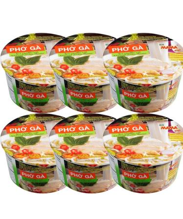 MAMA PHO GA Instant Chicken Flavour Rice Noodle Bowl Noodles Soup 65g (6 Bowls)