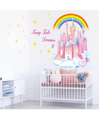 DECOWALL SG-2207 Rainbow Castle Quote Wall Stickers - Fairy Tale Dreams Decals for Kids Girls Nursery - Removable Art Decor - Buy Online on SooperMarket.com