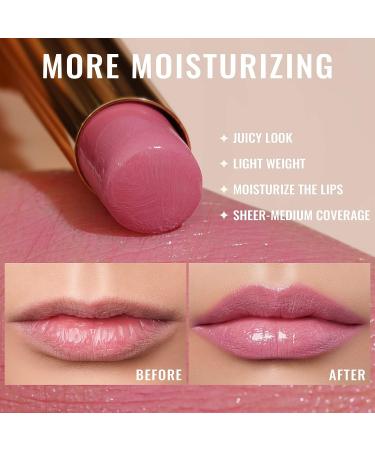 Oulac Mauve Pink Lipstick - Moisturizing Tinted Lip Balm | Sheer Shine Vegan Formula for Hydrated Lips | Lightweight & Juicy Finish - 2.2g/0.07oz - Buy Online on SooperMarket.com