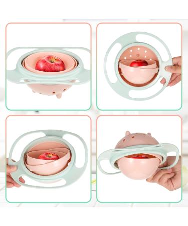 360 Degrees Gyro Bowl: Unspillable Anti-Spill Magic Bowl for Babies and Toddlers - Light Green - Buy Online on SooperMarket.com