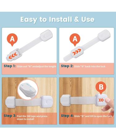Jingling Child Safety Belt Locks - Self-Adhesive Cupboard & Fridge Drawer Locks for Ultimate Child Safety - Buy Online on SooperMarket.com