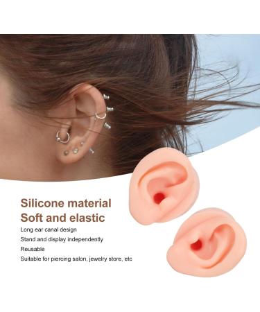 Practice Ear Model Soft Elastic Jewelry Display 1 Pair Ear Model for Beginner for Piercing Salon(Light Skin Color) - Buy Online on SooperMarket.com