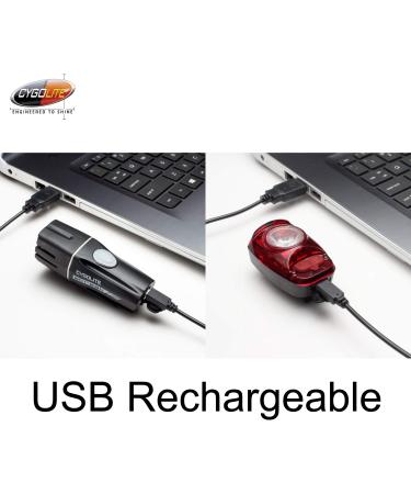 Cygolite Streak 450 Lumen Headlight & Hotshot SL 50 Lumen Tail Light Combo Set - USB Rechargeable Bike Lights - Buy Online on SooperMarket.com