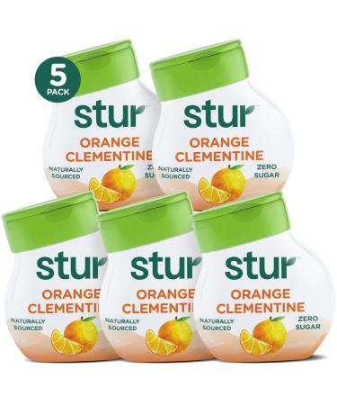 Stur Liquid Water Enhancer | Orange Clementine | Sweetened with Stevia | High in Vitamin C & Antioxidants | Sugar Free | Zero Calories | Keto | Vegan | 5 Bottles, Makes 120 Drinks