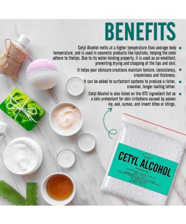 Cetyl Alcohol for Homemade Cosmetics - 7.06 oz | Thickening Agent & Emulsifier for Lipsticks Body Butter Lotions & Hair Products - International Shipping Available - Buy Online on SooperMarket.com