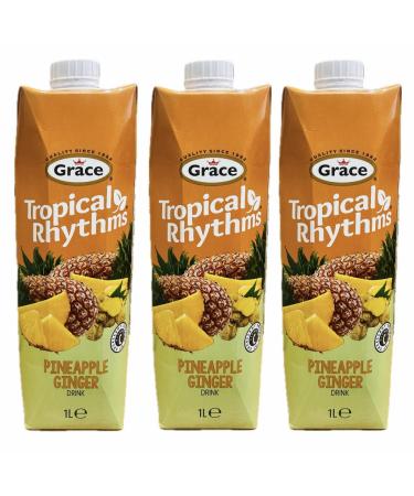 Grace Tropical Rhythms PINEAPPLE GINGER Drink 1Ltr (PACK OF 3)