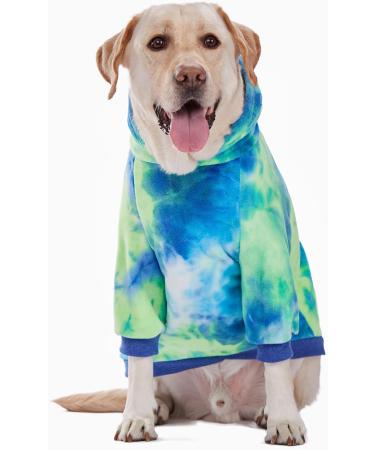 BT Bear Dog Hoodie - Tie-dyed Fleece Pet Sweatshirt for Medium Large Dogs (5XL Blue/Green) - Buy Online on SooperMarket.com