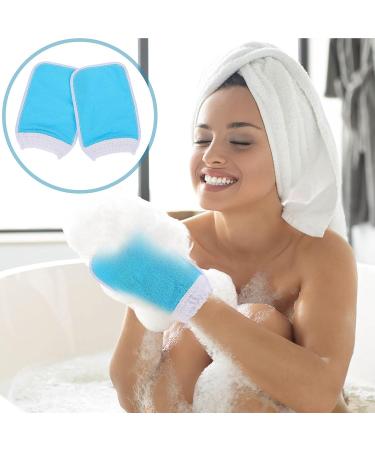 FOMIYES Exfoliating Bath Gloves and Mitts Set - Blue Turkish Towel for Body Scrubbing & Shower - 2pcs Kit for Kids & Adults - Buy Online on SooperMarket.com