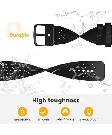 ANBEST Silicone Strap for Polar Vantage M & M2 | Sport Replacement Bracelet for Polar Grit X - Black - Buy Online on SooperMarket.com