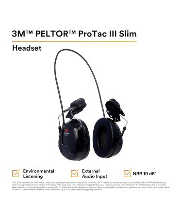 3M Peltor ProTac III Slim Hearing Protection Headset - Helmet Version - Black | Enhance Safety & Comfort - Buy Online on SooperMarket.com