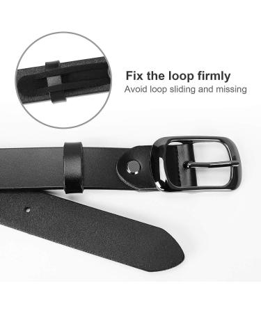Werforu Women's Black Leather Belt | Plus Size 46-50 | Polished Gun Color Buckle | Jeans Pants Suit - Buy Online on SooperMarket.com