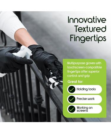 Inspire Black Nitrile Gloves - Original Quality Disposable Latex-Free Thick Medical & Cooking Gloves - Large Size | Best International Shipping - Buy Online on SooperMarket.com