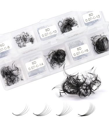 1000 Pcs Premade Fans Eyelash Extensions 3D - 8D 8-17mm Mixed 10 Length Premade Lash Fans Promade Fans Thin Base Pre Made Fans Lash Extensions Loose Fans Promades Eyelash Fans (8D 0.07 C 8-17 Mix) Loose Fans-8D-0.07C-8-1...