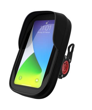 Baonuor bicycle cell phone holder bag waterproof bicycle bag handlebar complete protection & anti-shake 360 rotatable cell phone bracket for iPhone 13/12/11 Samsung S8/S9S21/S20 Huawei Xiaomi black