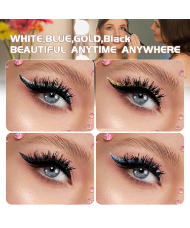 Aaiffey Reusable Eyeliner and Eyelash Sticker Set - Waterproof Natural Glitter Lashes - Easy to Apply and Remove (4 Colors) - Buy Online on SooperMarket.com