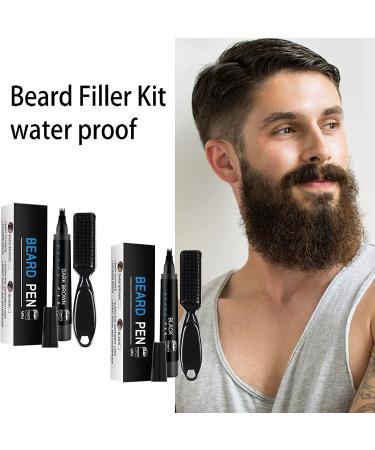 Waterproof Beard Filling Pen for Men - Black | Long Lasting Coverage | Natural Look | Beard Pencil Filler Kit - Buy Online on SooperMarket.com