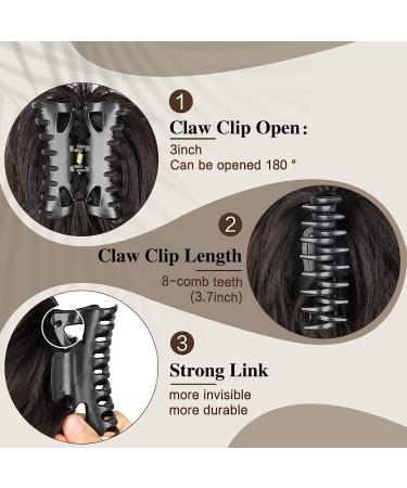 PORSMEER Claw Clip Ponytail Hair Extension - Dark Brown 10 Inch - Buy Online on SooperMarket.com