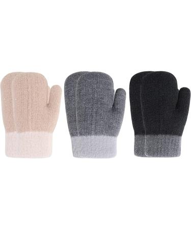 QKURT 3 Pairs Toddler Mittens - Lined Fleece Thermal Kids Gloves for 3-5 Years Old Boys and Girls - Buy Online on SooperMarket.com