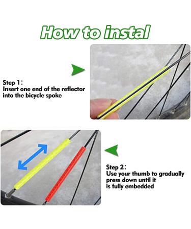 Terjbg 36 Pcs Bike Spoke Reflectors - 360 Visibility StVZO Approved Easy Assembly Green Bicycle Reflectors - Buy Online on SooperMarket.com