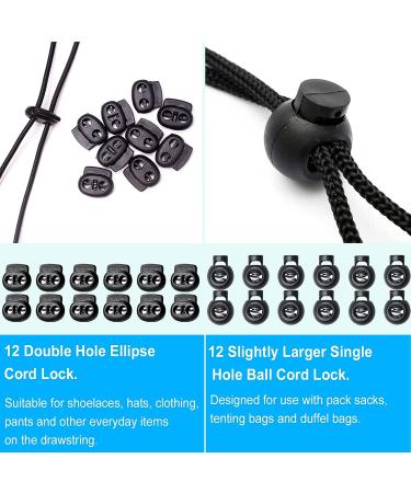 ZUSHALLMY 48pcs Upgraded Plastic Cord Lock - Drawstring Clip with Spring Toggle Stoppers for Shoelaces & Paracord - Buy Online on SooperMarket.com