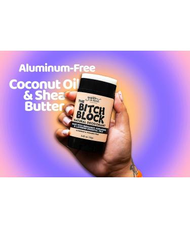 B!ch Block Natural Deodorant with Bergamot, Lavender & Geranium | Aluminum-Free with Essential Oils | 2.56 oz Stick - Paraben & Phthalate Free - Buy Online on SooperMarket.com