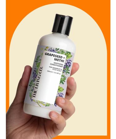 Shop THE LIVING CO Soothing Shampoo & Conditioner Combo - Grapeseed & Methi for Dandruff Relief | 600ml International Shipping Available - Buy Online on SooperMarket.com