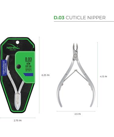 NGHIA Cuticle Nipper D-03 | Stainless Steel Durable & Sharp | Ergonomic Design | Salon & Home Use | Grey Plated - Buy Online on SooperMarket.com