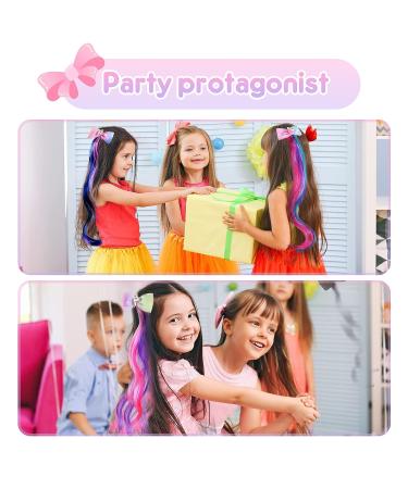 6 Colors Unicorn Bow Clips with Glitter Butterfly Hair Extensions - Princess Dress Up Headdress for Girls - Buy Online on SooperMarket.com