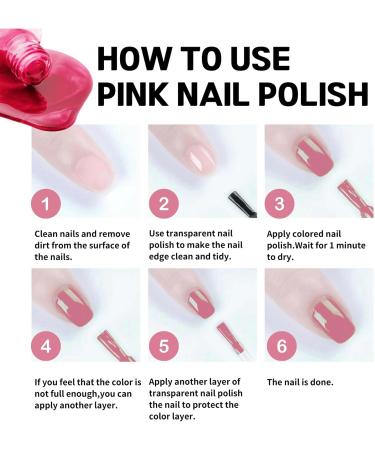 Trendyfave Pink Nail Polish Long Lasting Nail Varnish Pastel Quick Dry Nail Polish Nail Polish Non-Toxic Water Based Formula Nail Polish for DIY Nail Art No Need Baking - Buy Online on SooperMarket.com