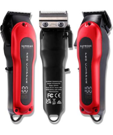 Hair Clipper by Supreme Trimmer - STC5030 Professional Clipper Set (300 Min Run Time) Cordless Beard Trimmer Red Pro Clipper Fade Blade Fade Clipper Gold red silver black - Buy Online on SooperMarket.com