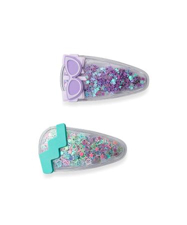 Goody Kids Slideproof Hair Snap Clips - Nostalgia Glitter (2 Count) | Hinge Clips for All Hair Types - Pain-Free Accessories for Women and Girls - Buy Online on SooperMarket.com