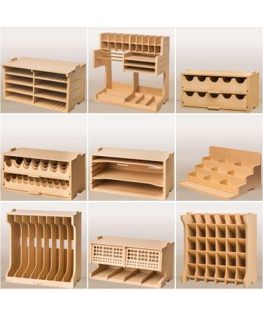 Bucasso Wooden Model Kit Tool Storage Rack  Wooden Paint Rack with MDF Material  Model Tool Kit Organizer  Paint Organizer  Craft Supplies Storage  Brush/Tool Holder for Tamiya Gundam Tools  GK2 - Buy Online on SooperMarket.com