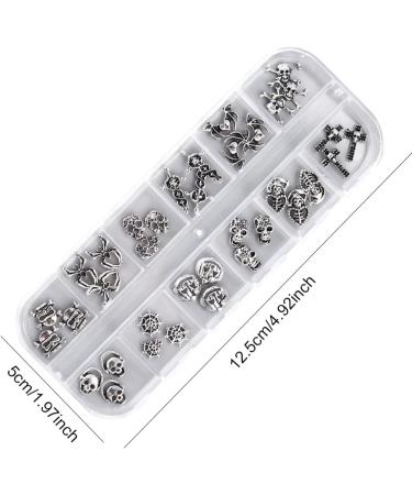 RUNRAYAY 36Pcs Halloween Nail Art Charms Nail Charms 3D Cross Nail Art Supplies skull Shape Design Nail Gems Shiny Nail Jewelry Acrylic Nail Accessories for Women Nail Decorations with a Box - Buy Online on SooperMarket.com