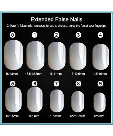 Kalolary 600PCs Children False Nails | Glue-On Artificial Fingernails | Natural Acrylic Nail Tips | Full Cover Short Fake Nails | Perfect Gift for Girls - Buy Online on SooperMarket.com