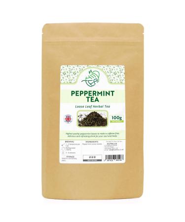 Peppermint Herbal Loose Leaf Tea - Pure Mint Leaves for Refreshing Tea (100g Peppermint) Peppermint 100g