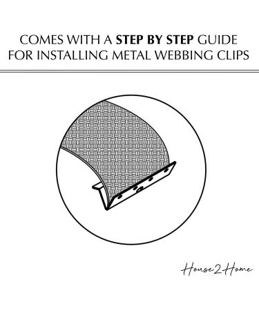House2Home Replacement Elastic Webbing Kit to Repair Sagging Couch  Chair  Lawn and Patio Furniture  Includes Installation Instructions  2 Inch Wide x 60 Ft. Long Strapping and Metal Webbing Clips Black - Buy Online on SooperMarket.com