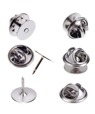 Canomo 50 Pairs Butterfly Clutch Tie Tacks Pin Backs with 10mm Blank Pins(Silver) 10mm Silver