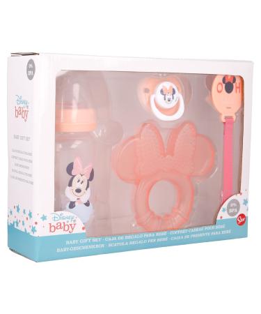 Baby gift set with bottle pacifier pacifier holder & teething ring | Minnie Mouse (Disney Baby) Minnie 240 ml (1 pack)