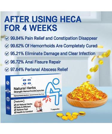 Heca Natural Herbal Hemorrhoid Capsules - 5pcs | Hemorrhoid Relief Treatment Suppositories for Hemeroide Relief, Helps Relieve Discomfort - Buy Online on SooperMarket.com