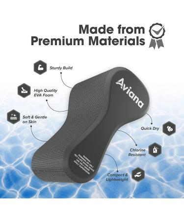Pull Buoy Swim Training Leg Float for Adults & Youth - Improve Pool Strokes & Upper-Body Strength | EVA & BPA Free - Black - Buy Online on SooperMarket.com
