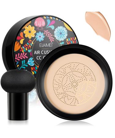 AGETITY Mushroom Head Liquid Foundation  Concealer Lasting Nude Makeup Moisturizing CC Liquid Foundation  Even Skin Tone Makeup Base Air Cushion BB Cream (Natural)