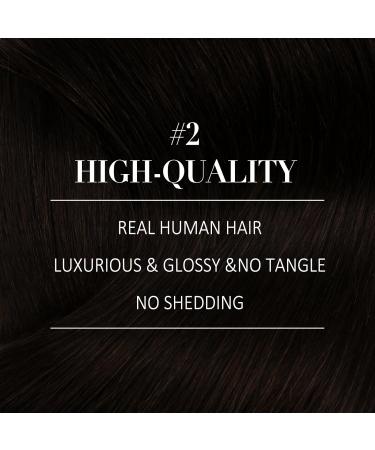 Youngsee Clip-In Extensions | Real Hair Brown 40 cm | Smooth Remy Hair Extensions (120g) - Dark Brown 7PCs - Buy Online on SooperMarket.com