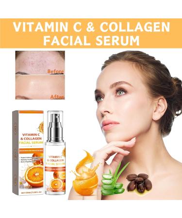 Vitamin C & Collagen Serum Vitamin C Serum For Face Face Serum For Skin Brightening Wrinkle Remover Anti Aging Serum Skincare for Anti-Wrinkle Acne Dark Spots Sun Damage Antioxidation 50ml - Buy Online on SooperMarket.com