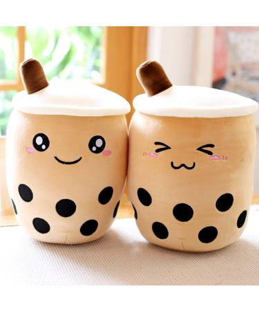 Kekeso Boba Plush Pillow - 50cm Brown Small Eyes Stuffed Toy, Bubble Tea Hugging Cushion - Buy Online on SooperMarket.com